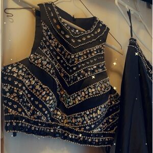 2peice Black Bejeweled dress size Large